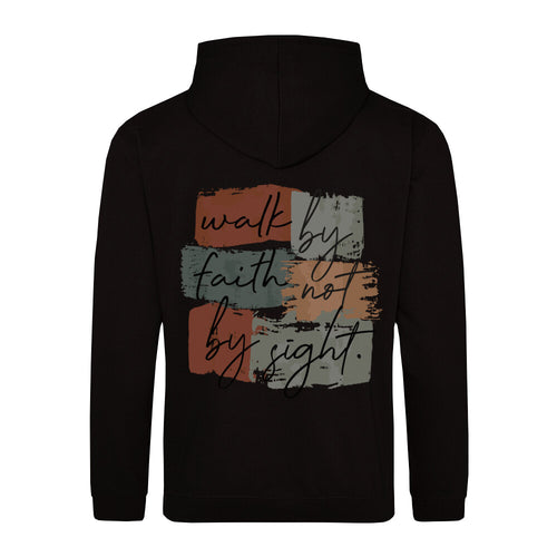 Walk by Faith Retro Hoodie Backprint