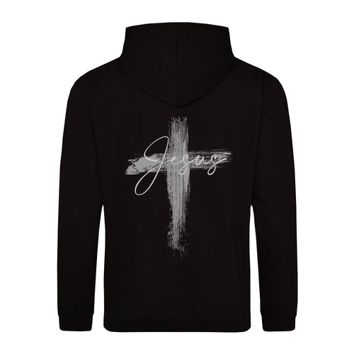 Jesus Painted Cross Hoodie Backprint