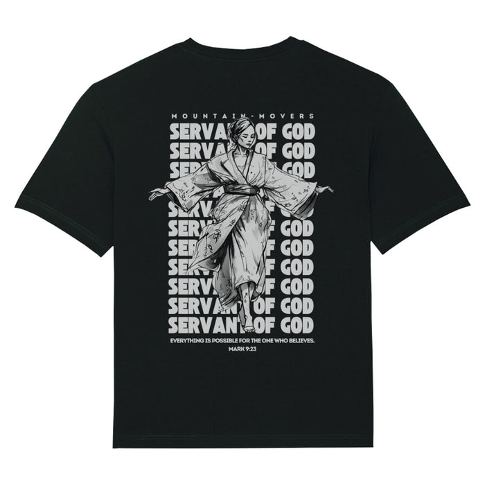 Dienaar van God Gym Oversized T-Shirt BackPrint