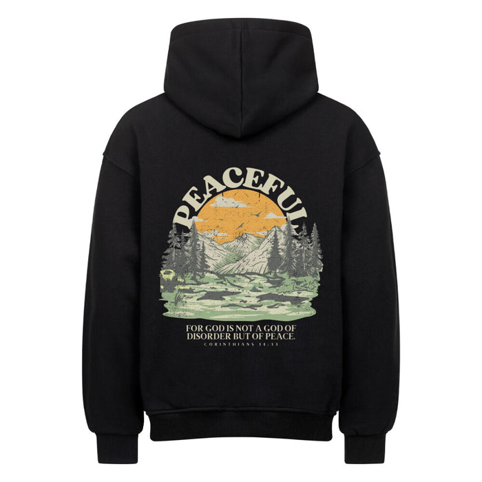 Vreedzame oversized hoodie met rugprint