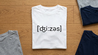 Christliches Jesus-Shirt als Flatlay zur Auswahl des passenden Spruchs