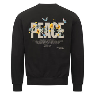 Peace Flower Sweatshirt Backprint, christliche Streetwear von Mountain Movers