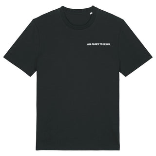 Minimalistisches All Glory To Jesus Shirt Variante, Mountain Movers christliches Design