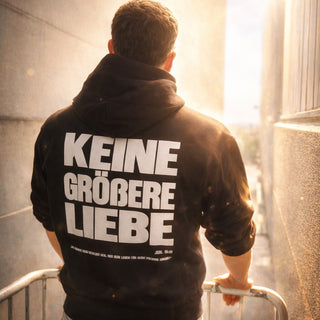 Keine größere Liebe Oversized Hoodie Front und Backprint Selah x MM, Rueckansicht
