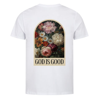 God is Good Vintage Shirt Detailansicht, Mountain Movers christliche Streetwear