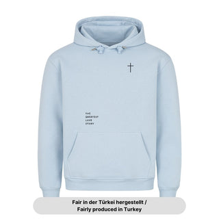 Love Story Hoodie Detailansicht, Mountain Movers christliche Streetwear
