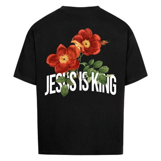 Jesus is King Flower Oversized Shirt BackPrint Variante, Mountain Movers christliches Design