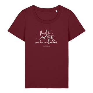 Move Mountains Frauen T-Shirt Detailansicht, Mountain Movers christliche Streetwear