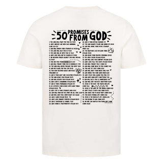50 Promises from God Shirt BackPrint Detailansicht, Mountain Movers christliche Streetwear
