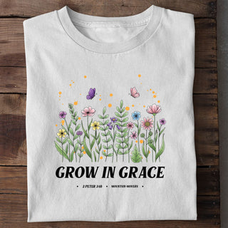 Grow in Grace Shirt Variante, Mountain Movers christliches Design