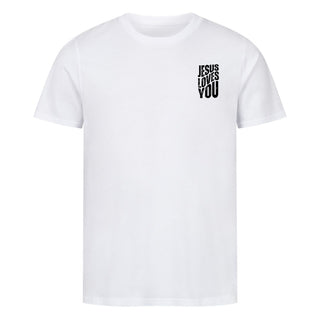 jesus loves you Shirt Detailansicht, Mountain Movers christliche Streetwear