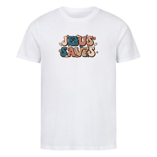 Jesus saves Shirt Detailansicht, Mountain Movers christliche Streetwear