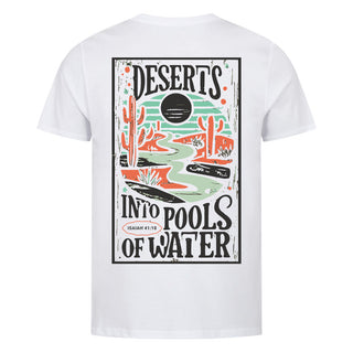 Deserts into pools of water Isaiah Shirt Backprint Variante, Mountain Movers christliches Design