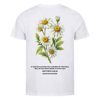 Trust in God's Provision flower Shirt Backprint Variante, Mountain Movers christliches Design