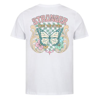 Stronger than the storm Shirt Backprint Variante, Mountain Movers christliches Design