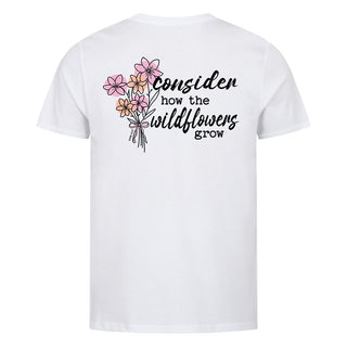 consider the wildflowers Shirt Backprint Variante, Mountain Movers christliches Design