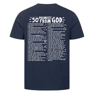 50 Promises from God Shirt BackPrint Detailansicht, Mountain Movers christliche Streetwear