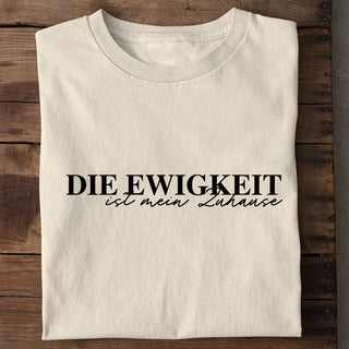 Die Ewigkeit ist mein Zuhause Shirt Detailansicht, Mountain Movers christliche Streetwear
