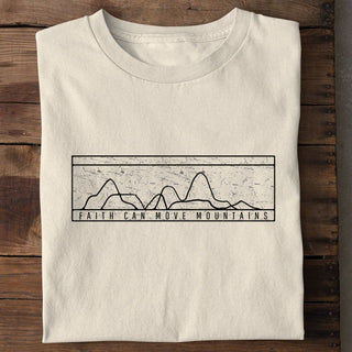 Faith simple retro Shirt Detailansicht, Mountain Movers christliche Streetwear