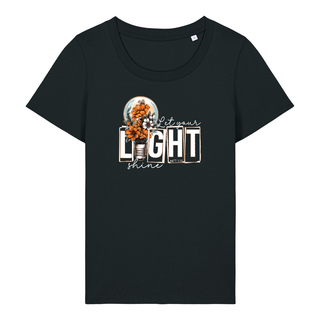 Let your light shine Frauen Shirt Detailansicht, Mountain Movers christliche Streetwear