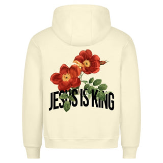 Jesus is King Flower Hoodie Backprint Variante, Mountain Movers christliches Design