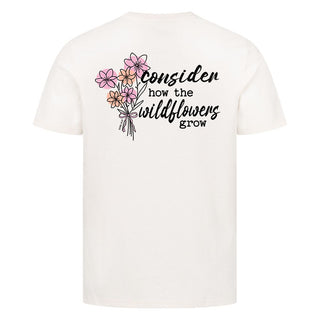 consider the wildflowers Shirt Backprint Detailansicht, Mountain Movers christliche Streetwear
