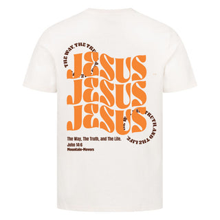 All About Jesus Shirt Backprint Detailansicht, Mountain Movers christliche Streetwear
