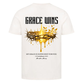 Grace wins Shirt Backprint Variante, Mountain Movers christliches Design