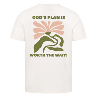 Gods Plan worth Shirt Backprint Detailansicht, Mountain Movers christliche Streetwear