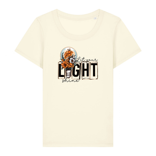 Let your light shine Frauen Shirt Detailansicht, Mountain Movers christliche Streetwear