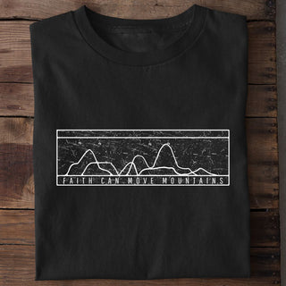 Faith simple retro Shirt Detailansicht, Mountain Movers christliche Streetwear