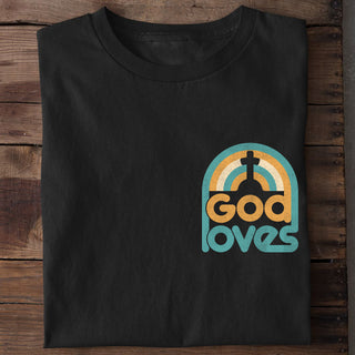 God Loves Shirt Variante, Mountain Movers christliches Design