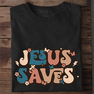 Jesus saves Shirt Detailansicht, Mountain Movers christliche Streetwear