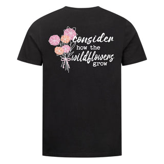 consider the wildflowers Shirt Backprint Variante, Mountain Movers christliches Design