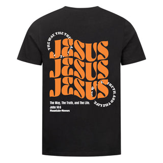 All About Jesus Shirt Backprint Variante, Mountain Movers christliches Design