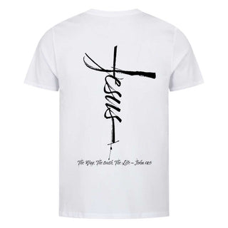 Jesus Cross Shirt BackPrint Variante, Mountain Movers christliches Design