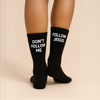 Follow Jesus Socken Variante, Mountain Movers christliches Design