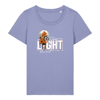 Let your light shine Frauen Shirt Detailansicht, Mountain Movers christliche Streetwear
