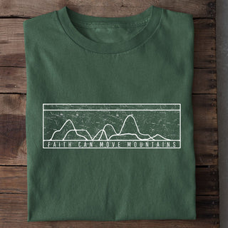 Faith simple retro Shirt Detailansicht, Mountain Movers christliche Streetwear