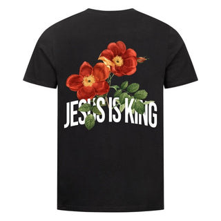Jesus is King Flower Shirt Backprint Variante, Mountain Movers christliches Design