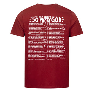 50 Promises from God Shirt BackPrint Detailansicht, Mountain Movers christliche Streetwear