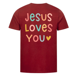 Jesus loves you pastell Shirt Backprint