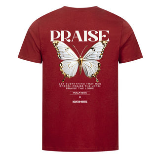 Praise the Lord Butterfly Shirt Detailansicht, Mountain Movers christliche Streetwear