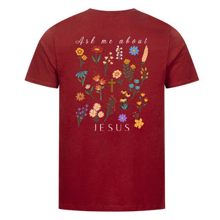 Ask me about Jesus Detailansicht, Mountain Movers christliche Streetwear