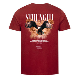 Strength Streetwear Shirt BackPrint Detailansicht, Mountain Movers christliche Streetwear