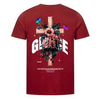 Grace Cross Shirt Detailansicht, Mountain Movers christliche Streetwear