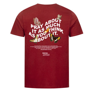 Pray About it Shirt BackPrint Detailansicht, Mountain Movers christliche Streetwear