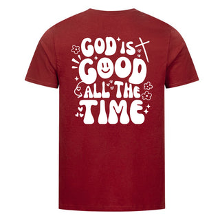 God is good Hearts T-Shirt BackPrint Detailansicht, Mountain Movers christliche Streetwear