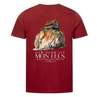 Der Herr ist mein Fels Shirt BackPrint Detailansicht, Mountain Movers christliche Streetwear