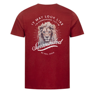Surrounded by you Shirt Backprint Detailansicht, Mountain Movers christliche Streetwear